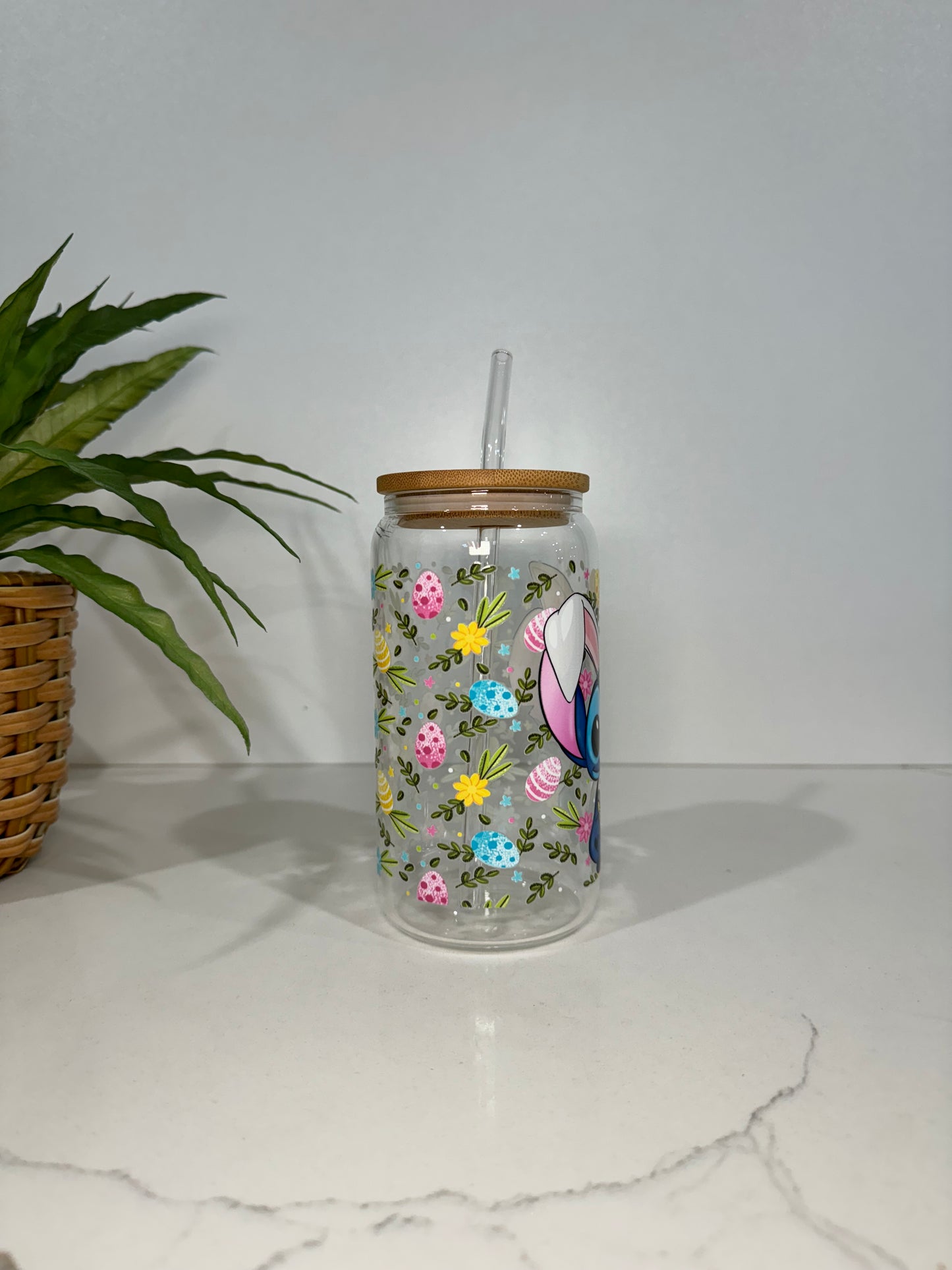 Easter Stitch #2 Glass Tumbler