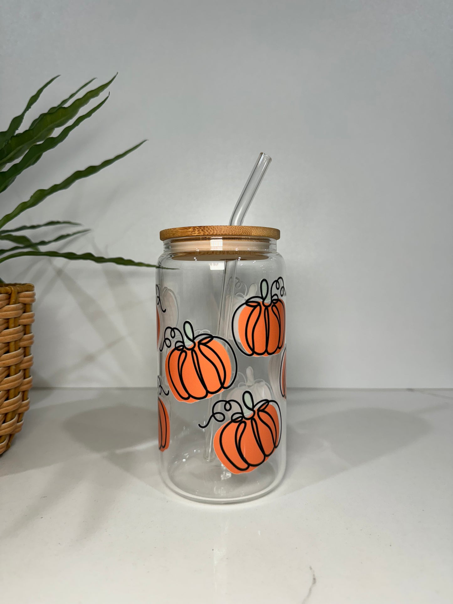 Pumpkin Glass Tumbler