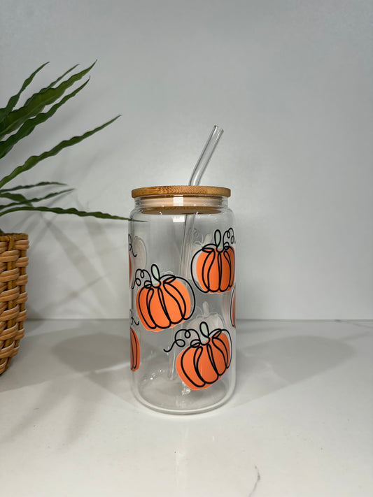 Pumpkin Glass Tumbler