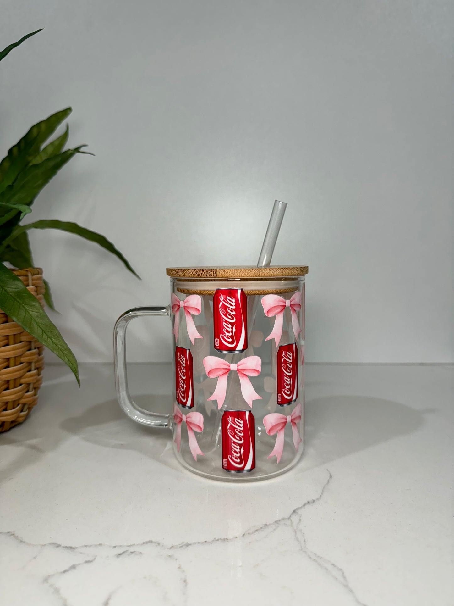 CocaCola Glass Tumbler with Handle