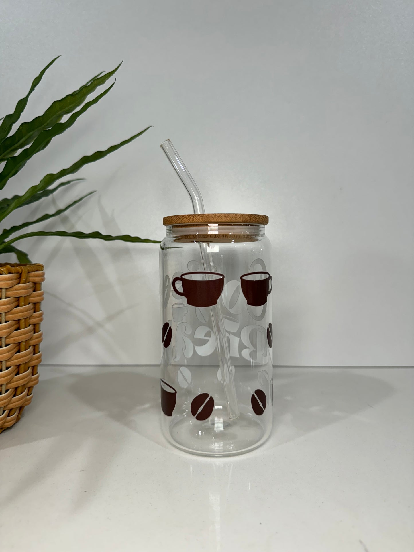 “Coffee Break” Glass Tumbler