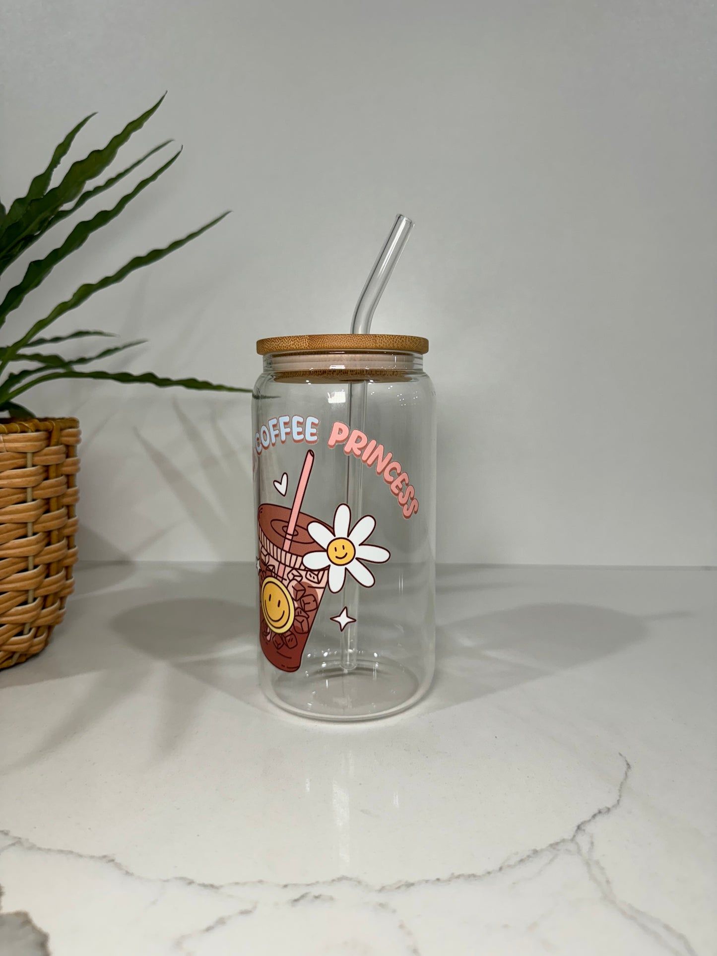 “Iced Coffee Princess” Glass Tumbler