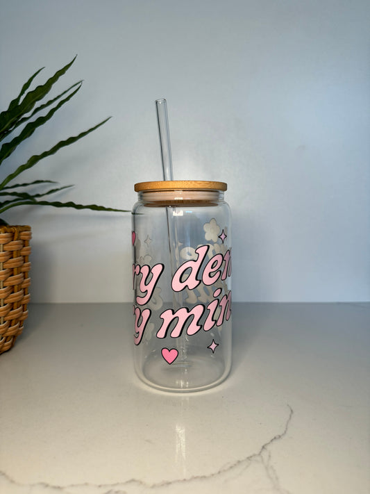 “Very Demure Very Mindful” Glass Tumbler