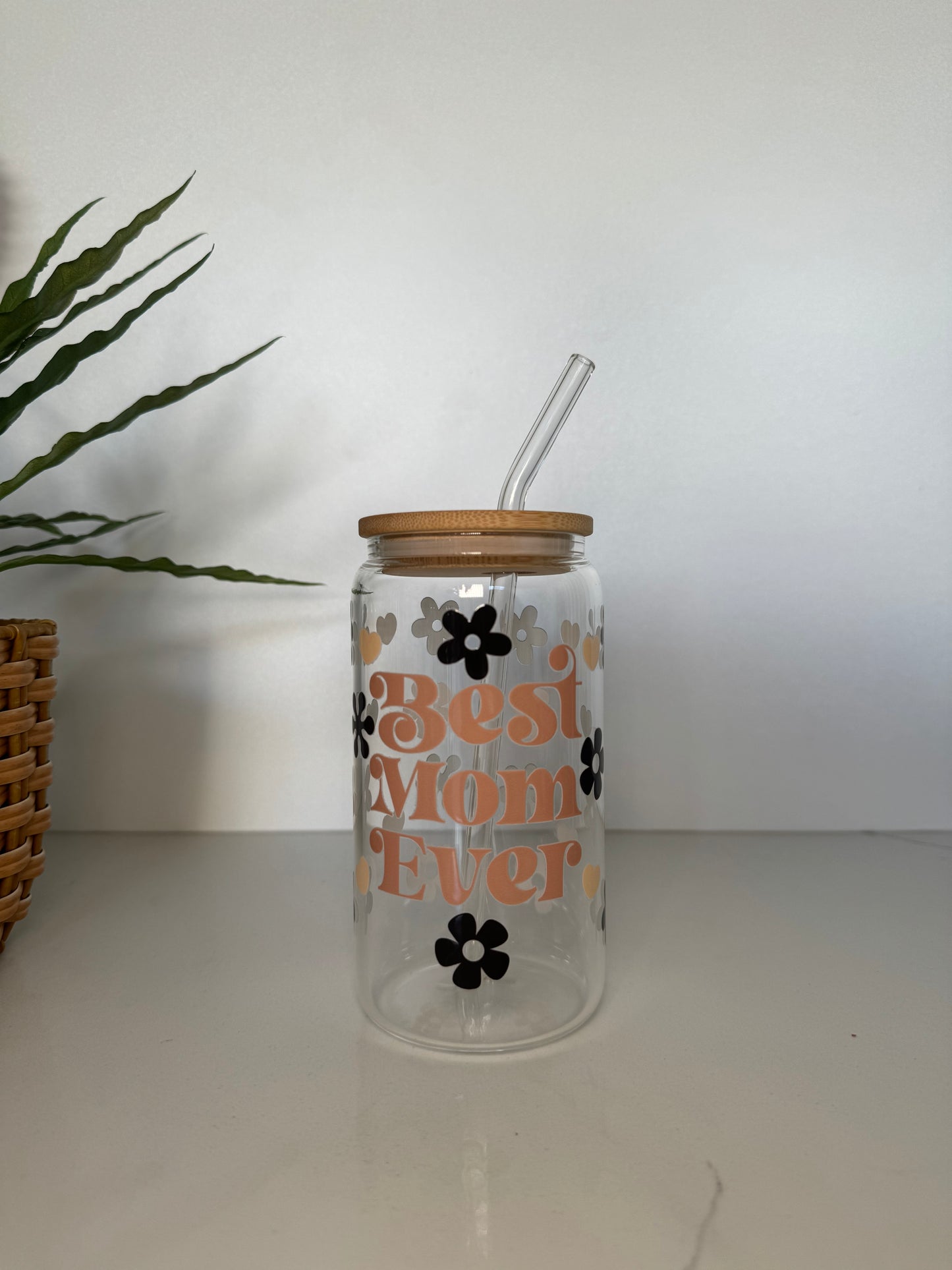 “Best Mom Ever” Glass Tumbler