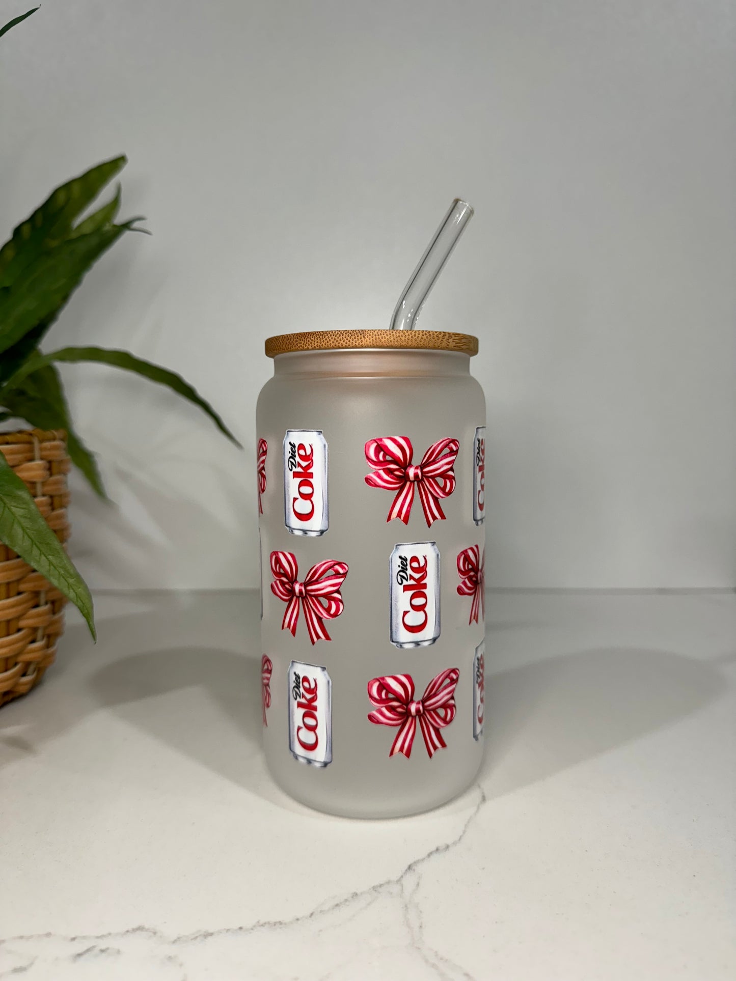 Frosted Diet Coke Glass Tumbler
