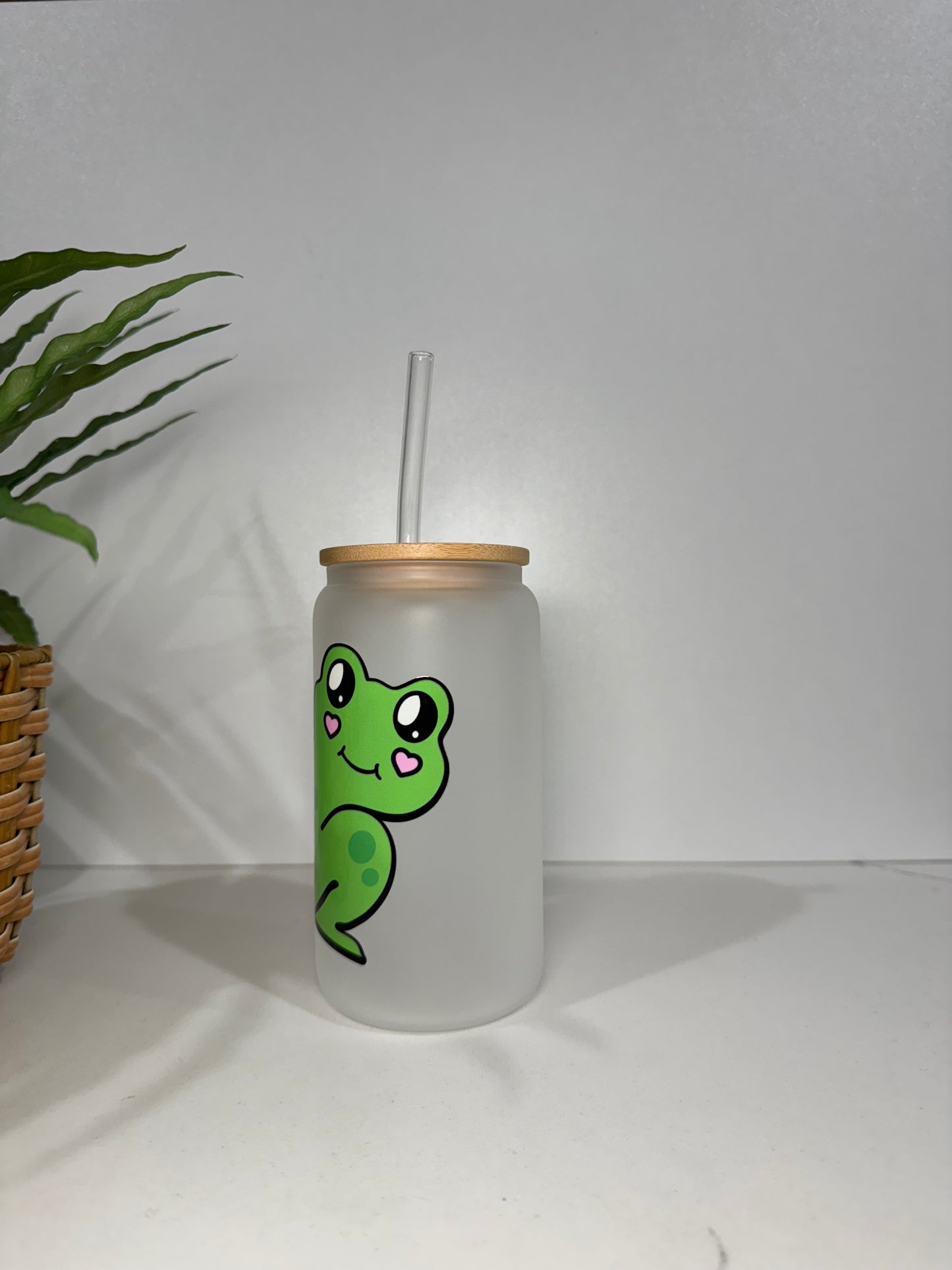 Frosted Frog #1 Glass Tumbler