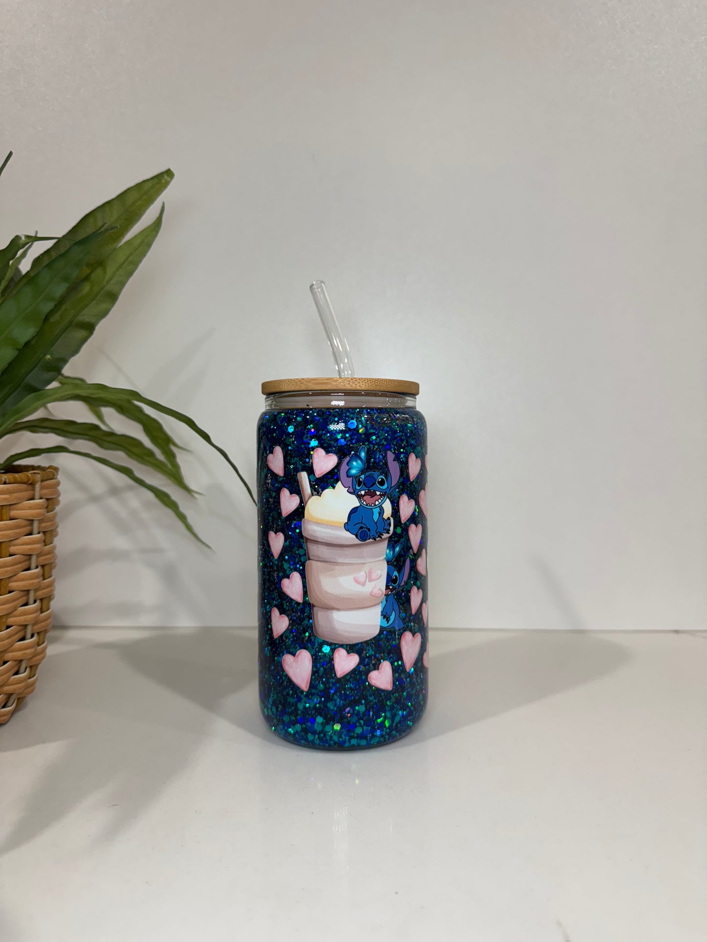 Glitter Stitch #1 Glass Tumblers