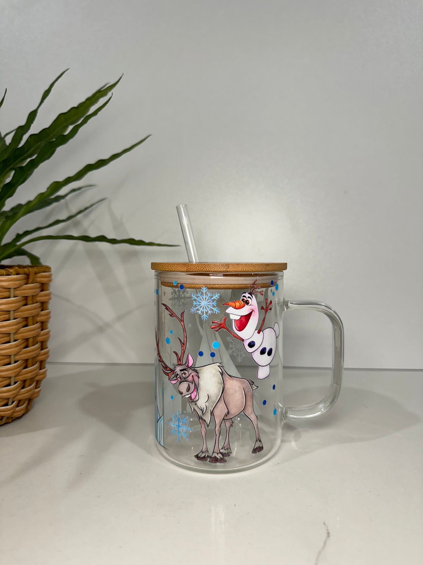 Frozen Glass Tumbler with Handle