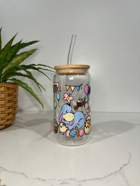 Easter Pooh Glass Tumbler