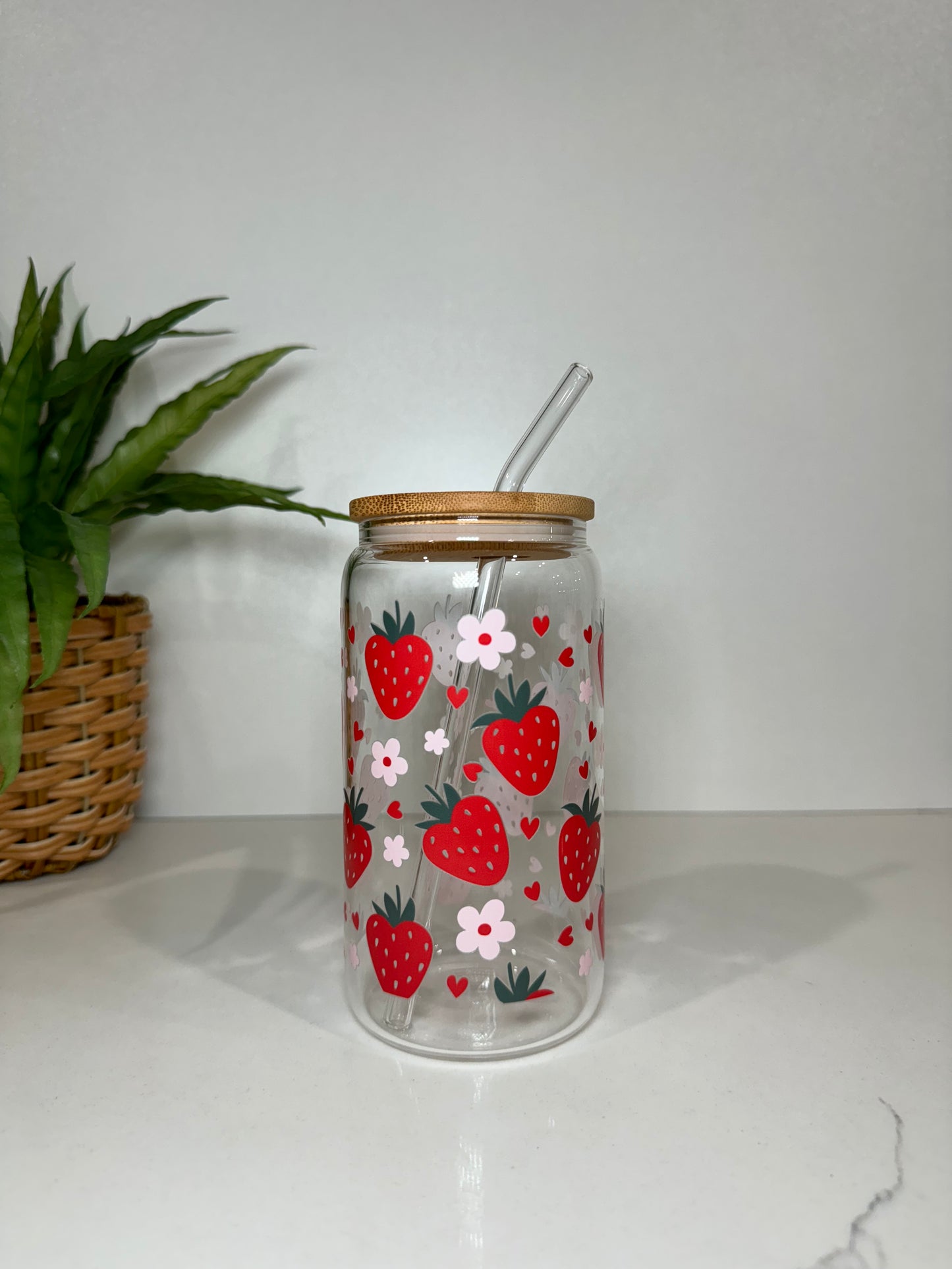 Strawberry Glass Tumbler