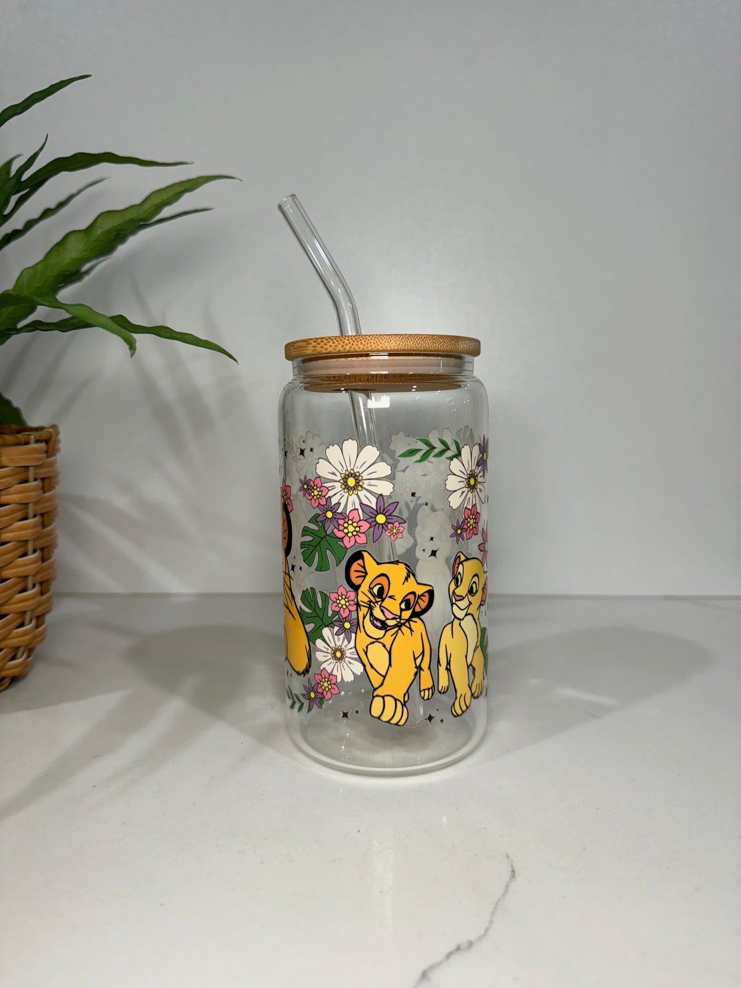 Simba and Nala Glass Tumbler