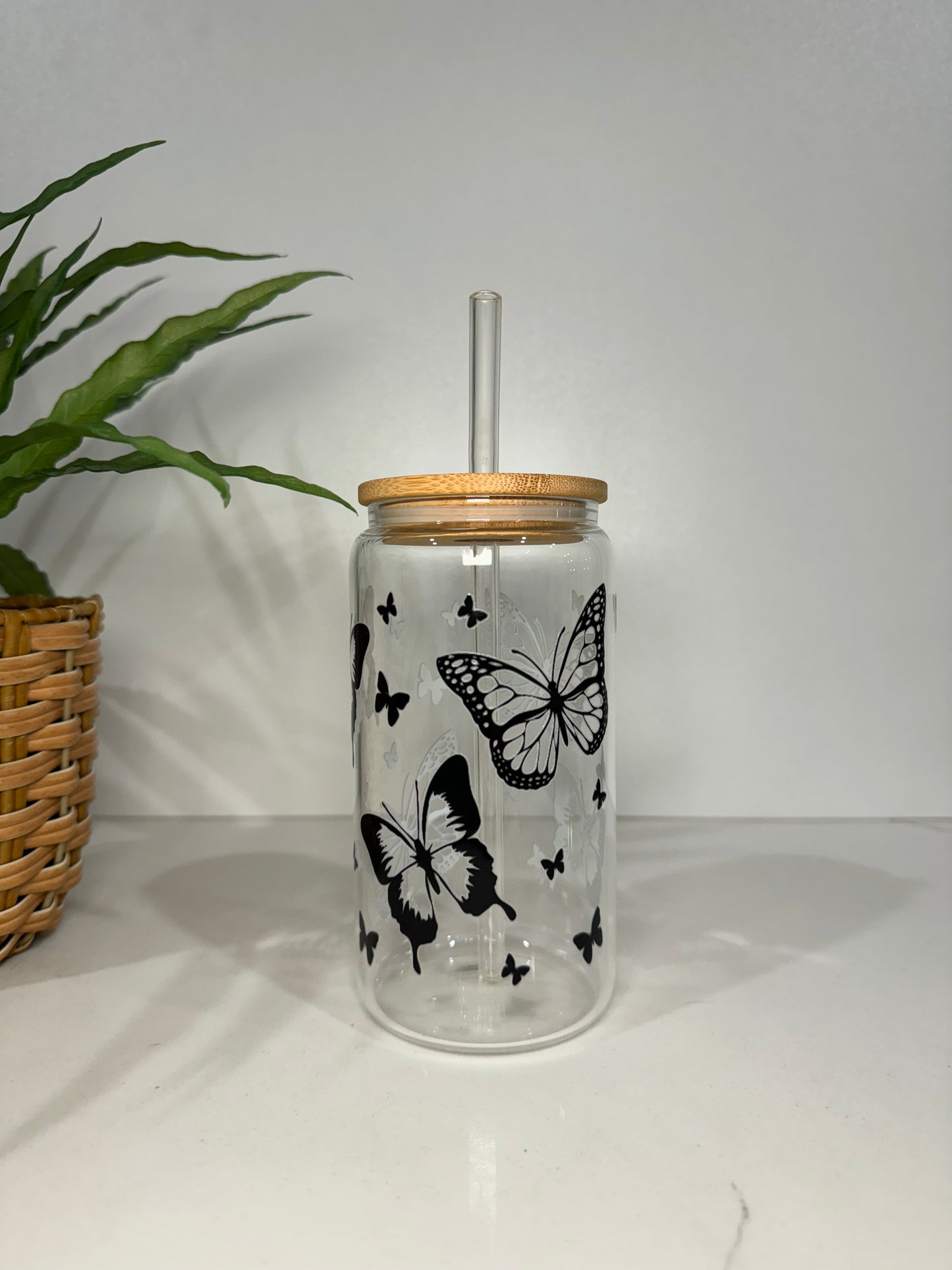 Butterfly Glass Tumbler