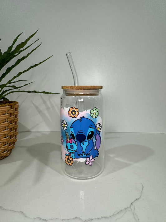 Stitch #4 Glass Tumbler
