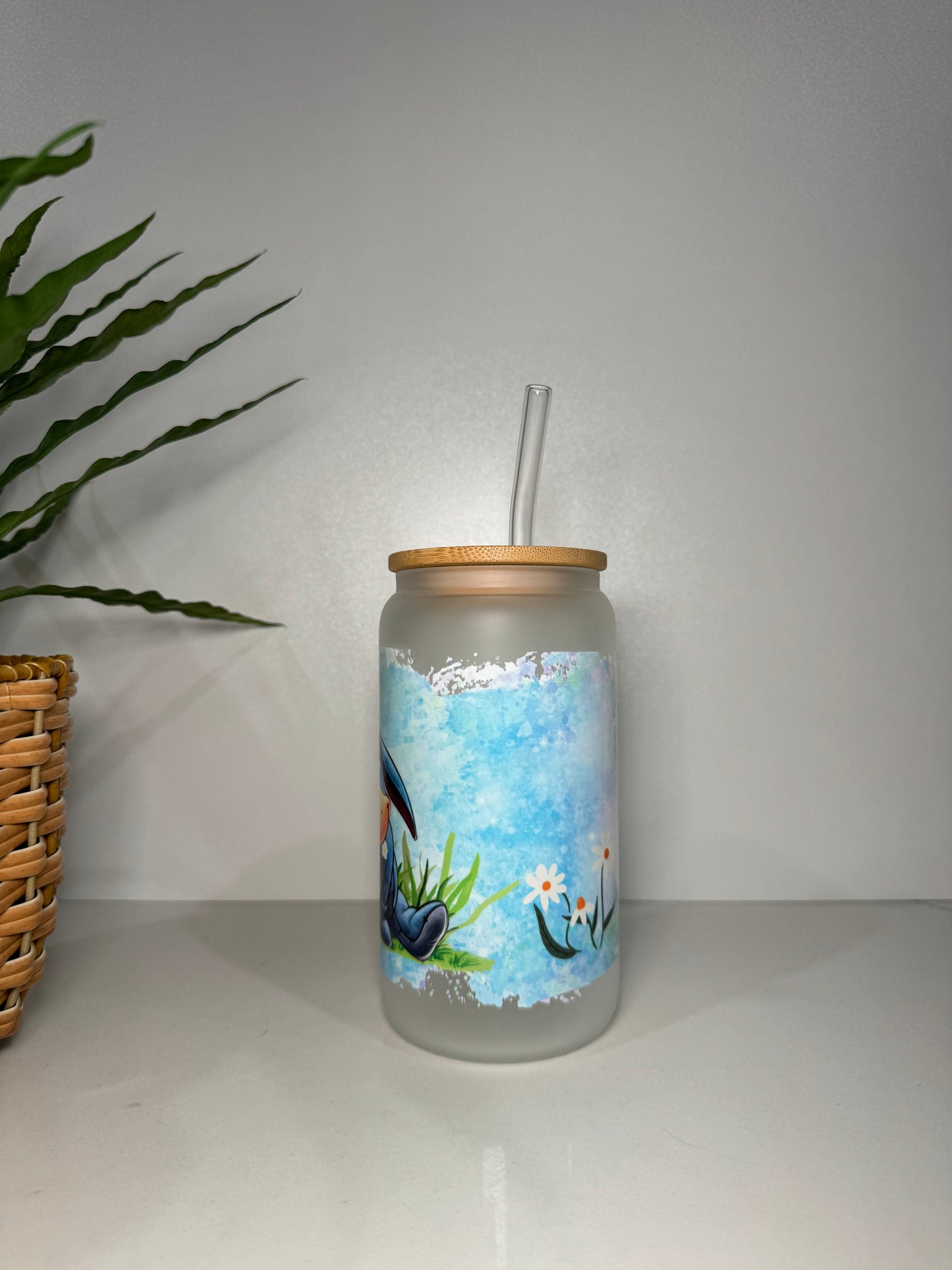 Frosted Eeyore #3 Glass Tumbler
