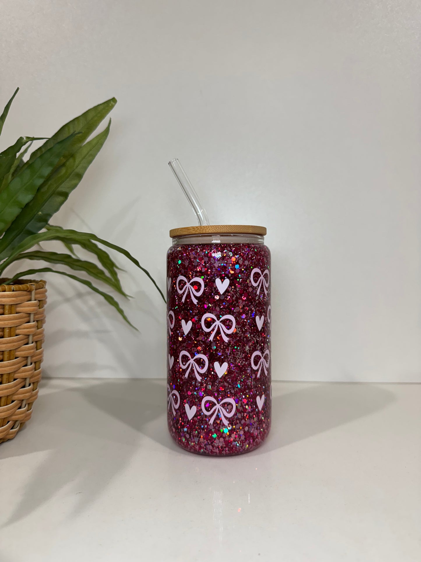 Glitter Books and Coffee Glass Tumblers