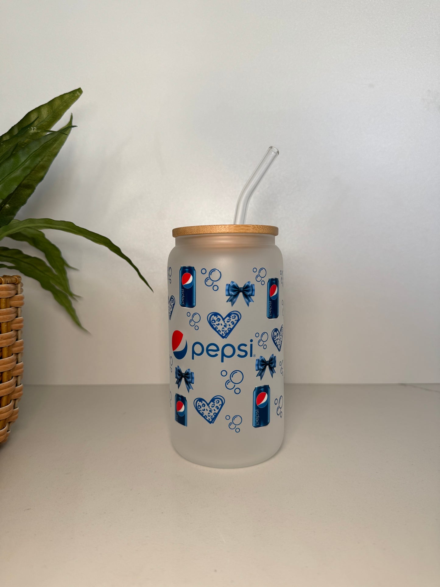 Frosted Pepsi #1 Glass Tumbler