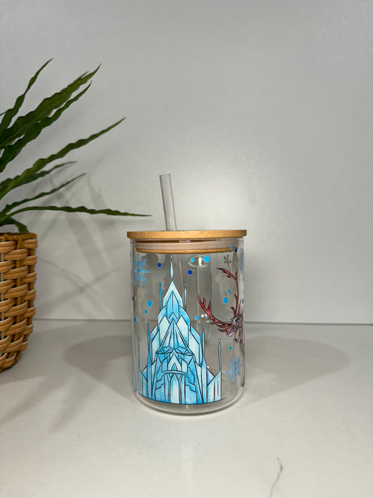 Frozen Glass Tumbler with Handle