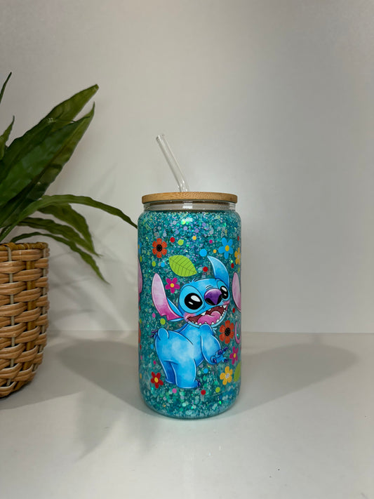 Glitter Stitch and Angel #3 Glass Tumblers