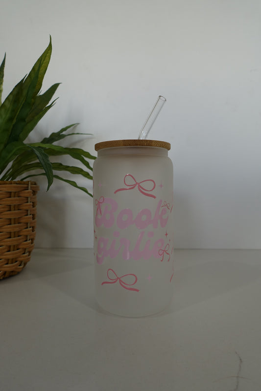 Frosted Book Girlie Glass Tumbler