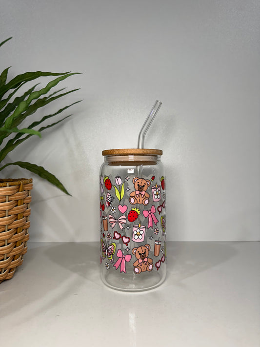 Teddy Bear #3 Glass Tumbler