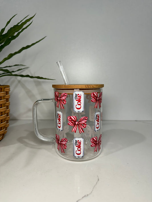 Diet Coke Glass Tumbler with Handle