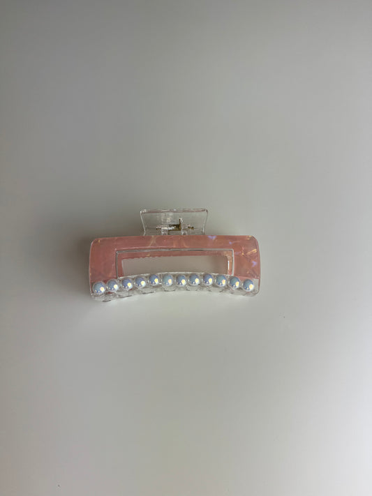 Pink Pearl Hair Claw Clip