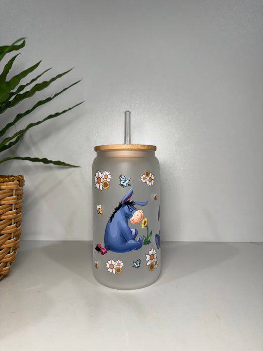 Frosted Eeyore #1 Glass Tumbler