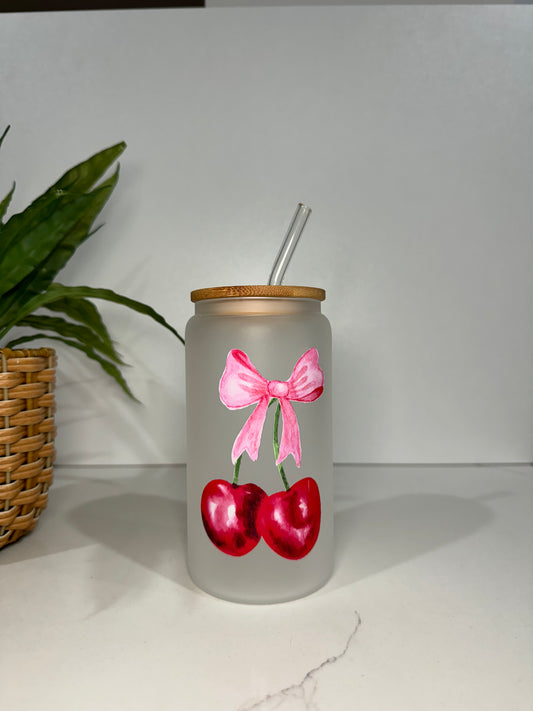 Frosted cherry #3 Glass Tumbler