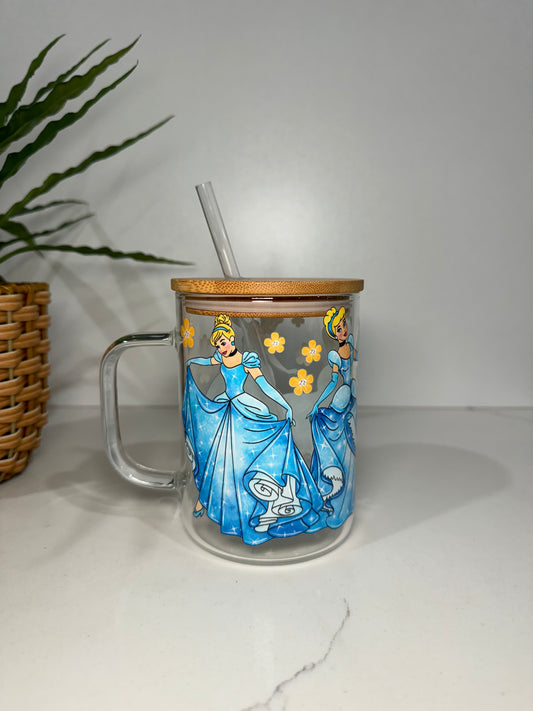Cinderella Glass Tumbler with Handle