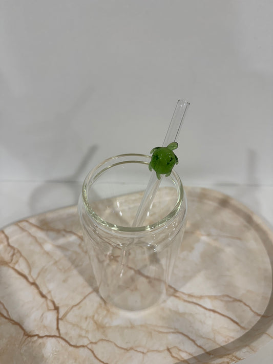 Turtle Glass Straw