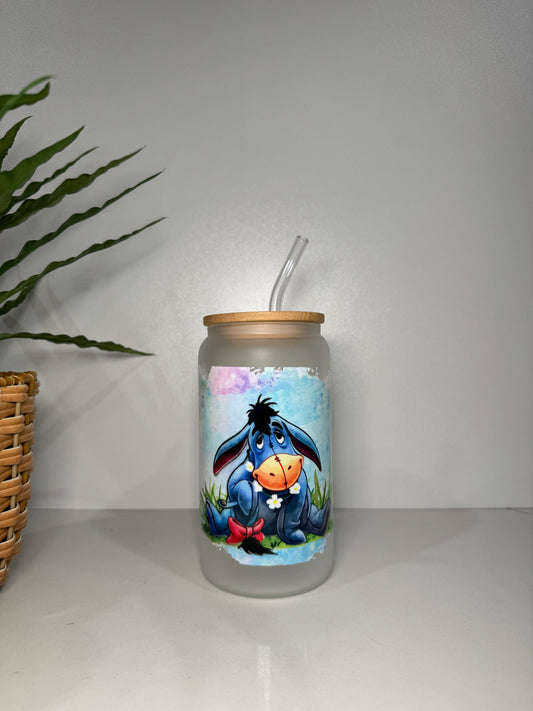 Frosted Eeyore #3 Glass Tumbler