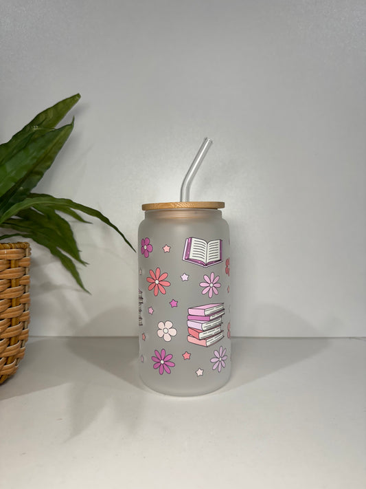 Frosted Books #2 Glass Tumbler