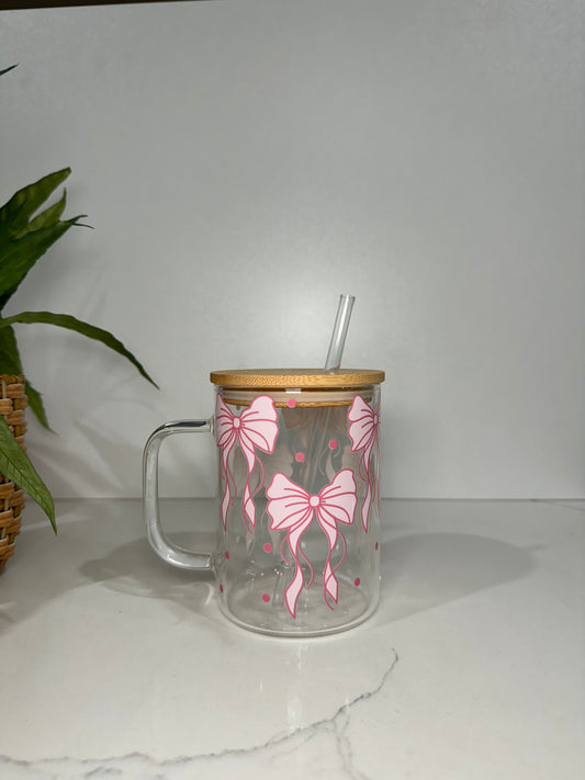 Bows Glass Tumbler with Handle
