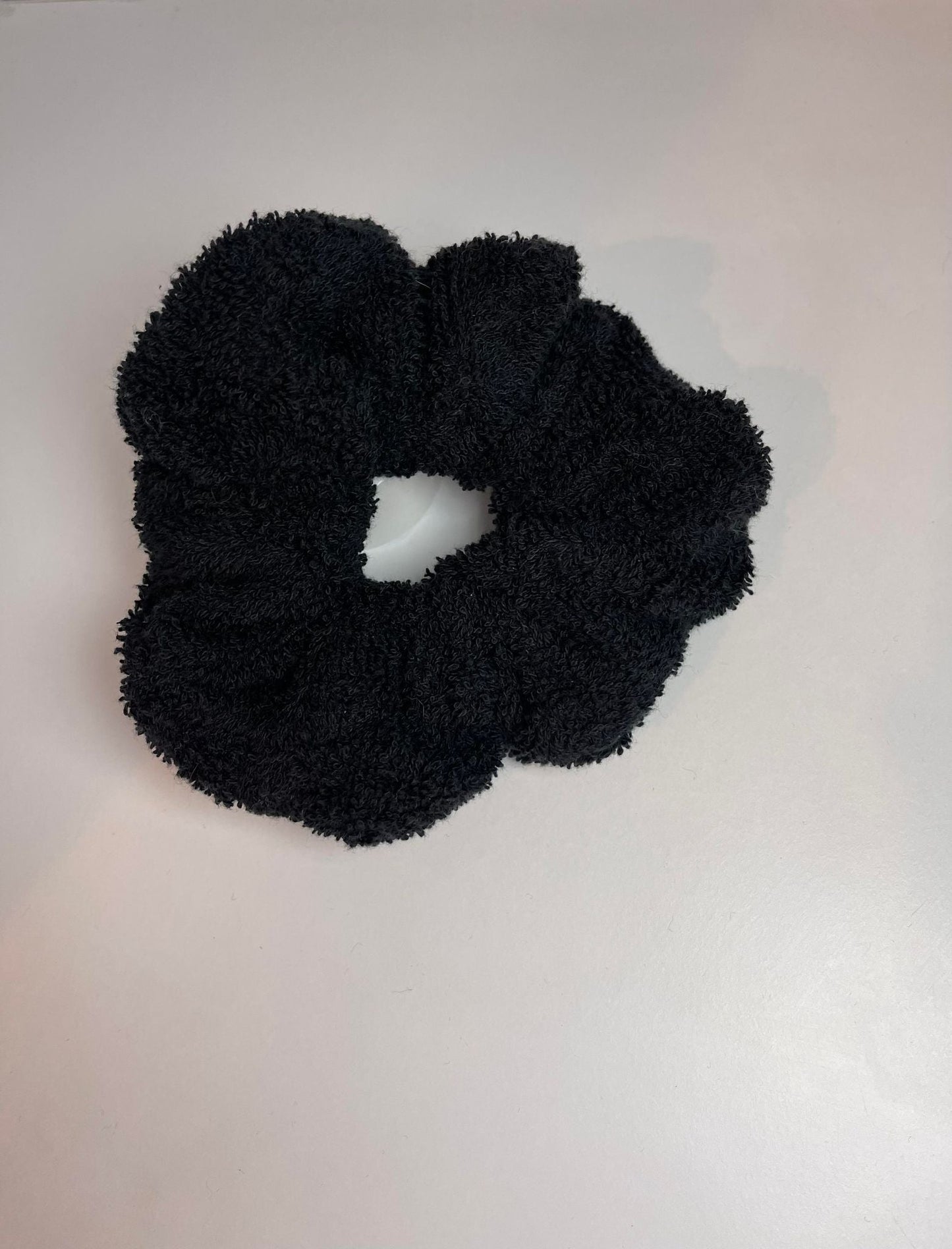 Black Towel Scrunchies- PAIR -XL