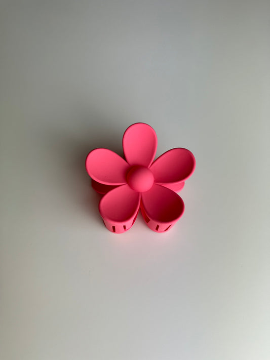 Pink Flower Hair Claw Clip