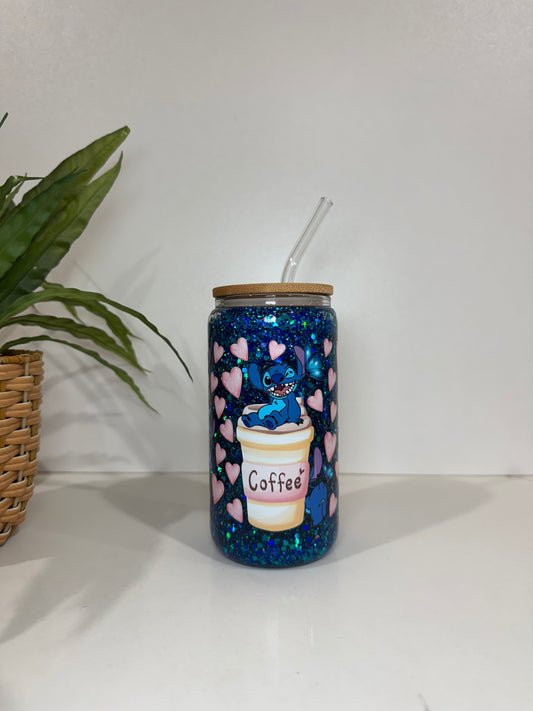 Glitter Stitch #1 Glass Tumblers