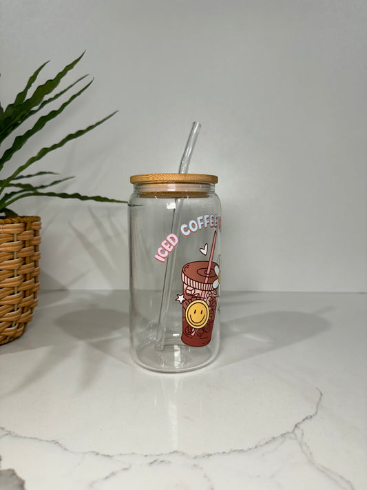 “Iced Coffee Princess” Glass Tumbler