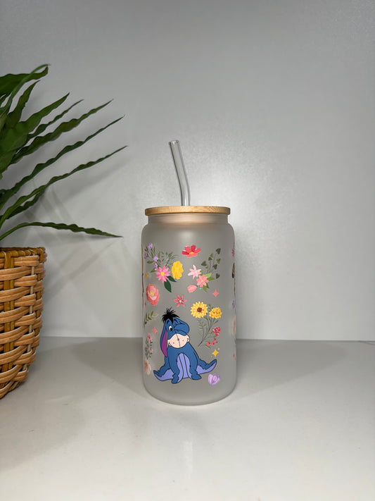 Frosted Winnie The Pooh #2 Glass Tumbler