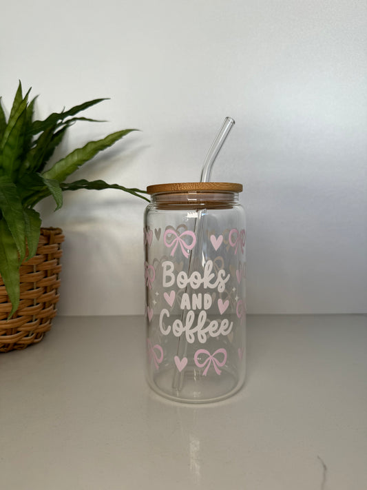 Books and Coffee Glass Tumbler