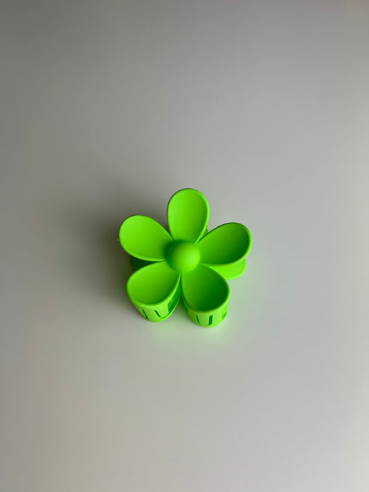 Green Flower Hair Claw Clip