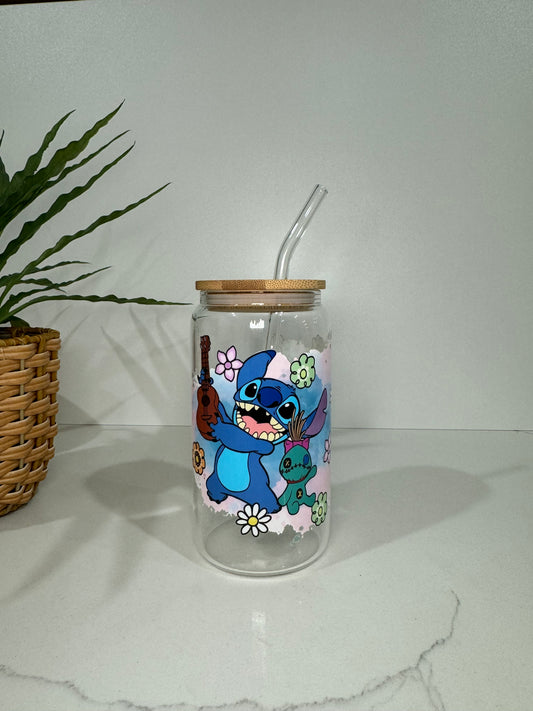 Stitch #4 Glass Tumbler