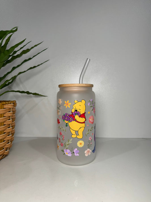 Frosted Winnie The Pooh #2 Glass Tumbler