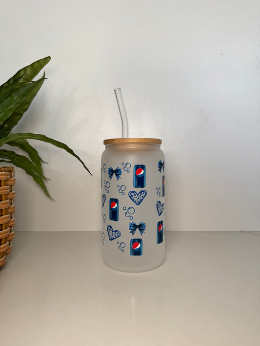 Frosted Pepsi #1 Glass Tumbler