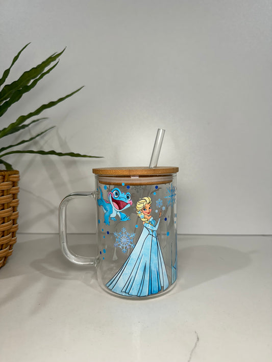 Frozen Glass Tumbler with Handle