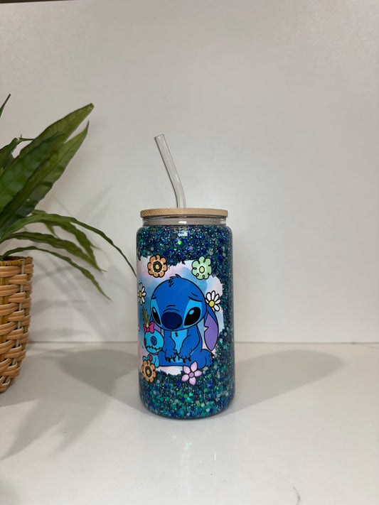 Glitter Stitch #4 Glass Tumblers