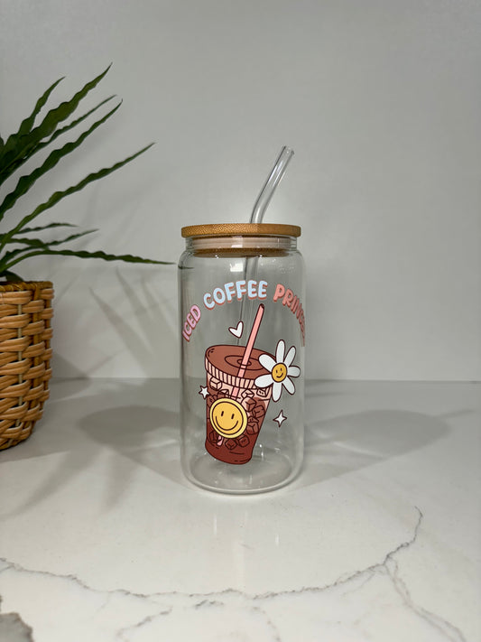 “Iced Coffee Princess” Glass Tumbler