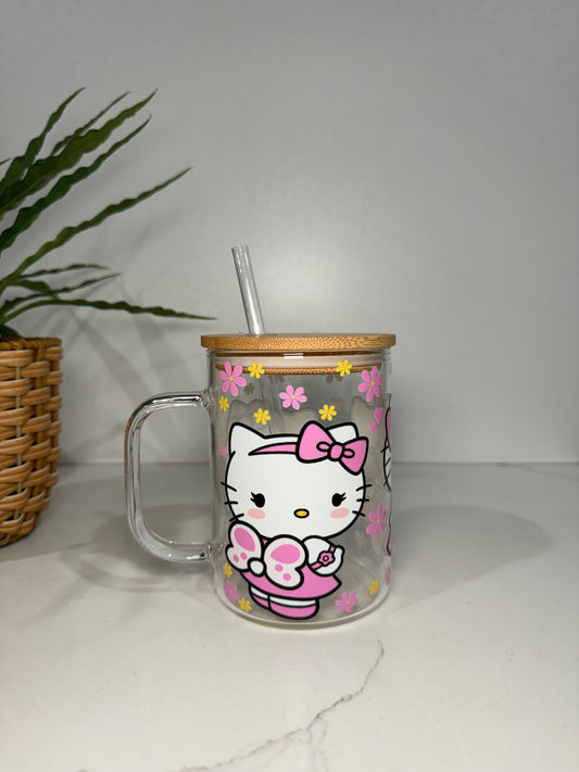 Hello Kitty #2 Glass Tumbler with Handle