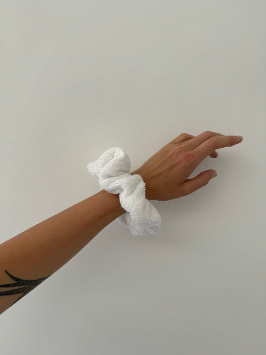 White Towel Scrunchies- PAIR- XL