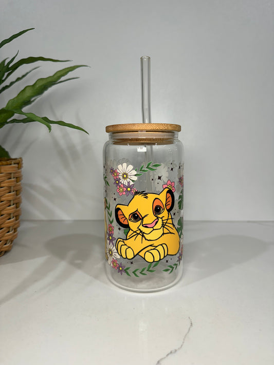 Simba and Nala Glass Tumbler