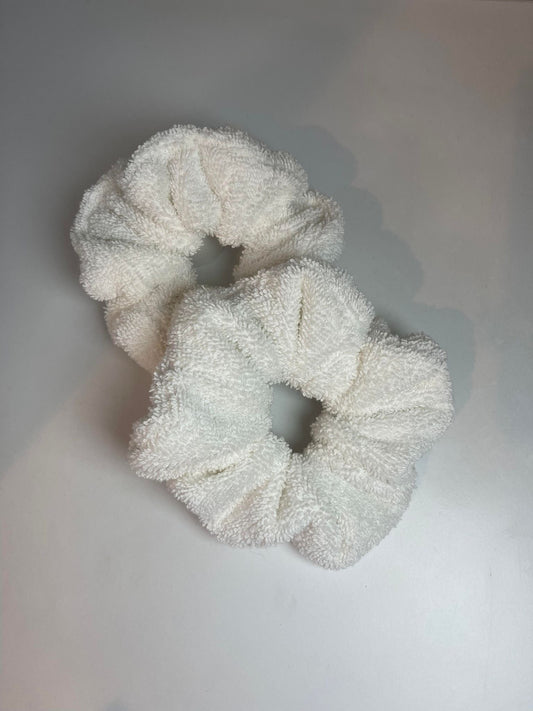 White Towel Scrunchies- PAIR- XL